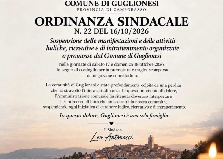 Guglionesi si ferma per il dolore: la tragica scomparsa di un 19enne sconvolge l’intera comunità